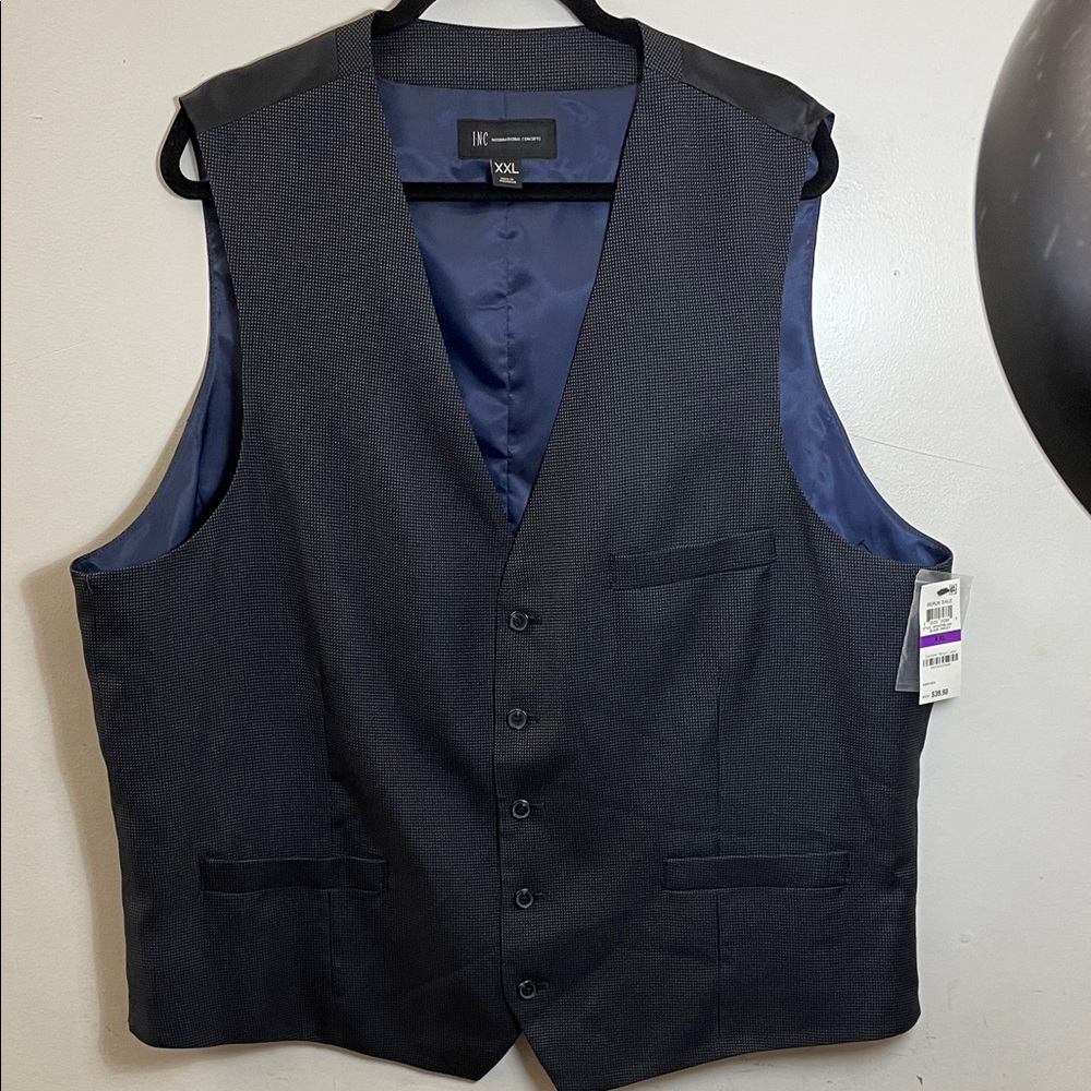 INC International Concepts Dark Blue Suit Vest